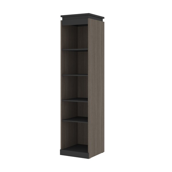 Orion 20W Narrow Shelving Unit, Bark Gray & Graphite
